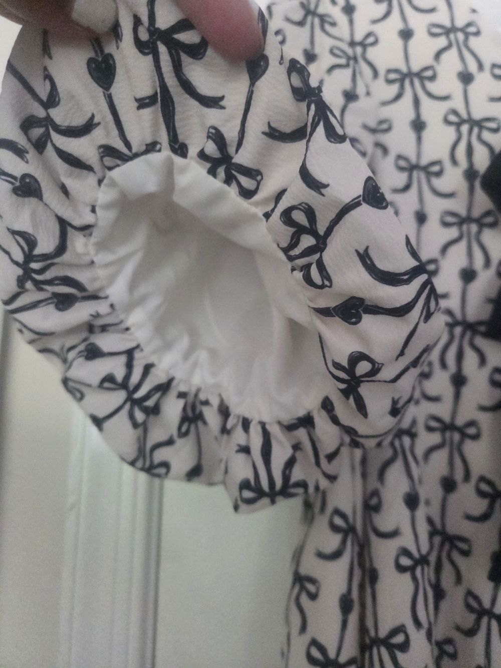 Simply Southern Bow Print Mini Dress Puff Sleeve Bows Size S - Picture 6 of 7